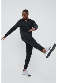 Adidas - adidas bluza treningowa Motion HC0639 męska kolor czarny z kapturem z aplikacją. Typ kołnierza: kaptur. Kolor: czarny. Materiał: skóra, dzianina, materiał. Wzór: aplikacja #3