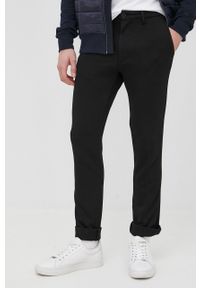 TOMMY HILFIGER - Tommy Hilfiger spodnie BLEECKER męskie kolor czarny w fasonie chinos. Kolor: czarny. Materiał: dzianina
