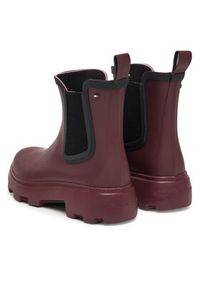 TOMMY HILFIGER - Tommy Hilfiger Kalosze Flag Ankle Warm Lining FW0FW08974 Bordowy. Kolor: czerwony. Materiał: syntetyk, kauczuk #3