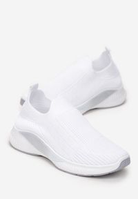 Renee - Białe Buty Sportowe na Tłoczonej Podeszwie z Elastyczną Cholewką Taiden. Kolor: biały. Szerokość cholewki: normalna #5