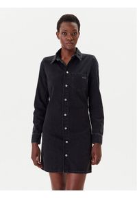 Calvin Klein Jeans Sukienka jeansowa J20J225171 Czarny Slim Fit. Kolor: czarny. Materiał: bawełna #1