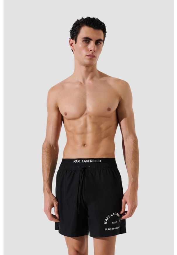 Karl Lagerfeld - KARL LAGERFELD Czarne kąpielówki męskie RSG, Rozmiar M. Kolor: czarny