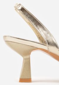 Renee - Złote Czółenka z Przezroczystą Cholewką Ozdobione Perełkami i Cyrkoniami Karenetia. Kolor: złoty. Szerokość cholewki: normalna. Wzór: aplikacja. Styl: elegancki #4