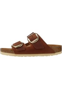 Klapki damskie Birkenstock Arizona. Kolor: brązowy. Materiał: skóra, materiał, syntetyk