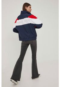 Tommy Jeans kurtka damska kolor granatowy przejściowa. Kolor: niebieski. Materiał: materiał, bawełna