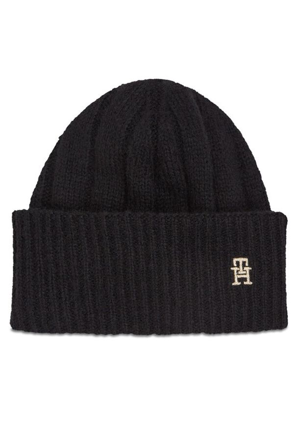 TOMMY HILFIGER - Tommy Hilfiger Czapka Th Timeless Beanie AW0AW15307 Czarny. Kolor: czarny. Materiał: syntetyk