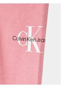 Calvin Klein Jeans Legginsy Monogram IN0IN00081 Różowy Slim Fit. Kolor: różowy. Materiał: bawełna