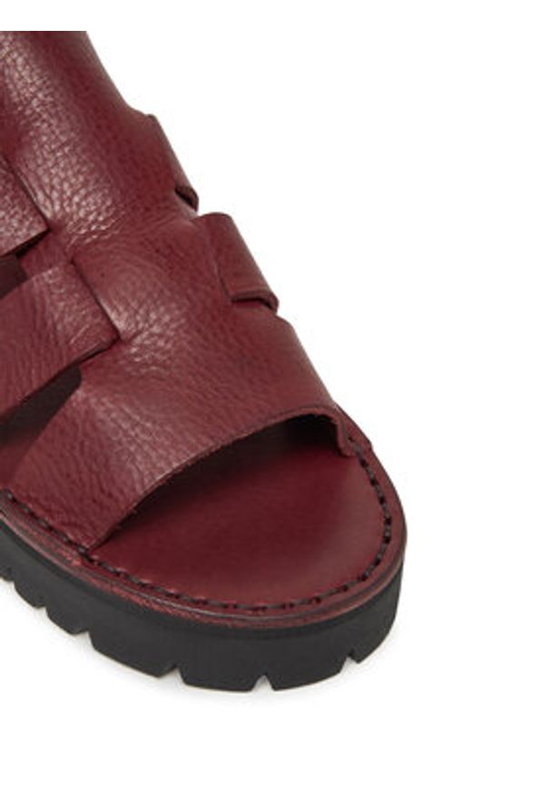 Fracap Sandały D031 Bordowy. Kolor: czerwony. Materiał: skóra