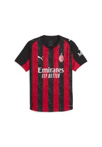 Puma - Męska autentyczna koszulka domowa AC Milan 25/26 PUMA For All Time Red Black. Kolor: czerwony, wielokolorowy, czarny. Sport: piłka nożna