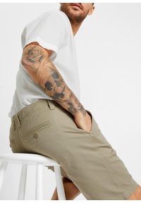bonprix - Bermudy chino z czystej bawełny, Regular Fit. Kolor: zielony, beżowy. Materiał: bawełna #3
