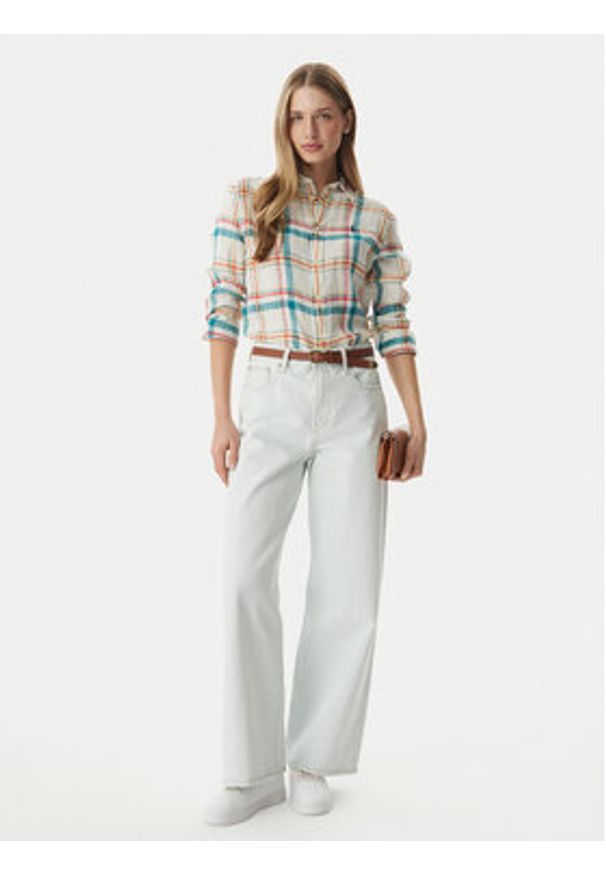 Polo Ralph Lauren Koszula 211970733501 Kremowy Classic Fit. Typ kołnierza: polo. Kolor: kremowy. Materiał: len