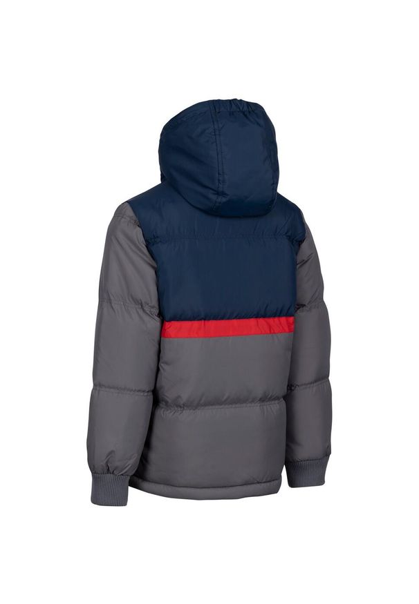 TRESPASS - Kurtka Dziecięca Strewd Contrast Zip Padded Jacket. Kolor: szary, niebieski, wielokolorowy. Materiał: puch. Styl: sportowy