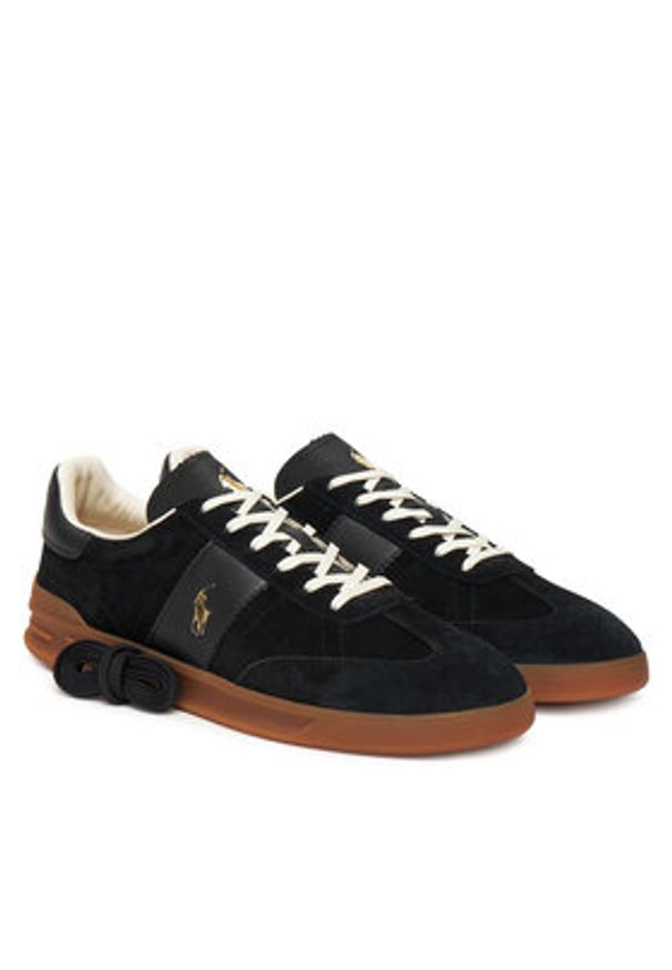 Polo Ralph Lauren Sneakersy 809978010001 Czarny. Kolor: czarny. Materiał: zamsz, skóra