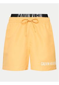 Calvin Klein Swimwear Szorty kąpielowe KM0KM00992 Pomarańczowy Regular Fit. Kolor: pomarańczowy. Materiał: syntetyk