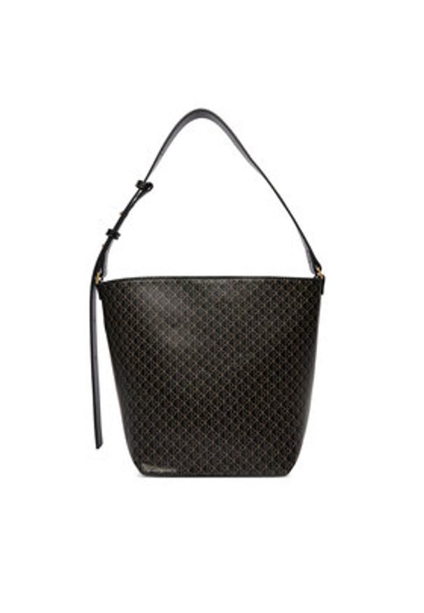 Calvin Klein Torebka Emblem Aop Medium Bucket LV04F3365G Czarny. Kolor: czarny. Materiał: skórzane