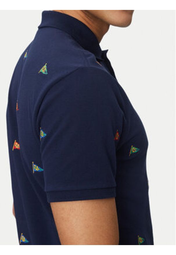 Polo Ralph Lauren Polo 710964722001 Granatowy Custom Fit. Typ kołnierza: polo. Kolor: niebieski. Materiał: bawełna
