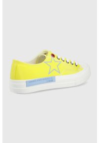 Big-Star - Big Star tenisówki damskie kolor żółty. Nosek buta: okrągły. Zapięcie: sznurówki. Kolor: żółty. Materiał: guma