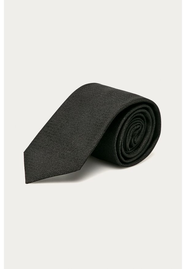 Hugo - Krawat. Kolor: czarny. Materiał: tkanina, materiał, jedwab. Wzór: gładki
