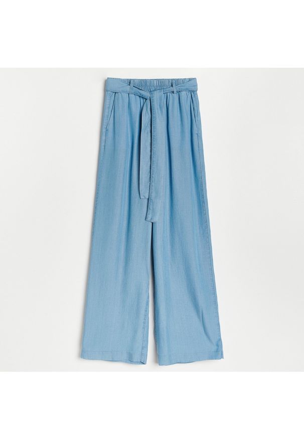 Reserved - Spodnie z Tencelu™ Lyocellu - Niebieski. Kolor: niebieski