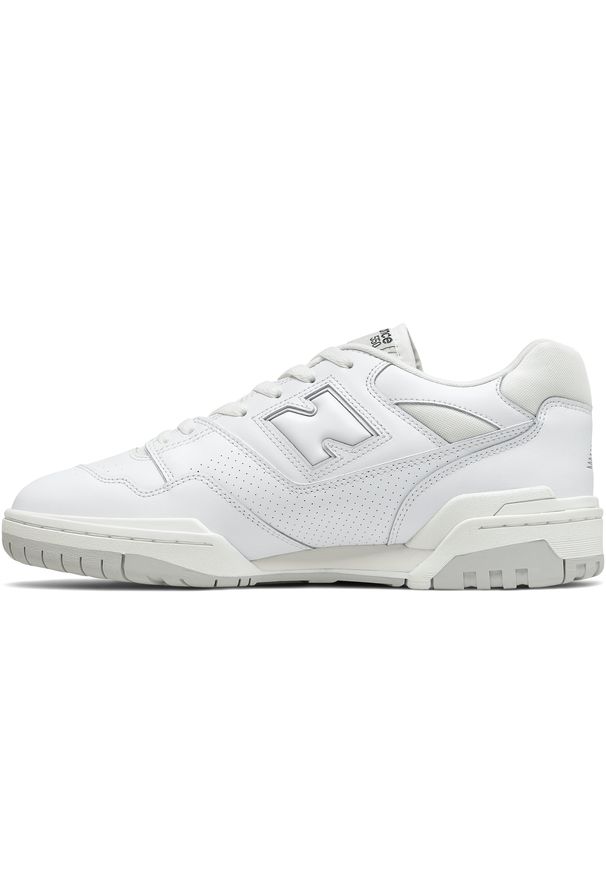 Buty unisex New Balance BB550PB1 – białe. Kolor: biały. Materiał: syntetyk, skóra, materiał, guma. Szerokość cholewki: normalna. Sport: koszykówka