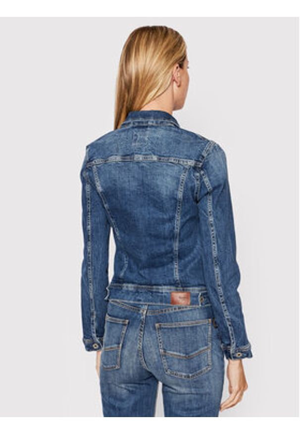 Pepe Jeans Kurtka jeansowa Thrift PL402011 Niebieski Regular Fit. Kolor: niebieski. Materiał: bawełna