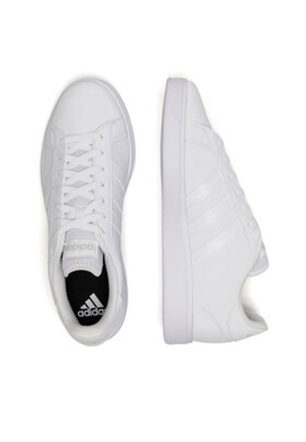 Adidas - adidas Sneakersy GRAND COURT BASE 2.0 JH9363 Biały. Kolor: biały. Materiał: skóra