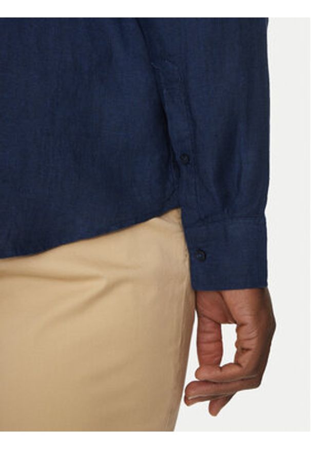 Michael Kors Koszula CS4400H4YT Granatowy Relaxed Fit. Kolor: niebieski. Materiał: len