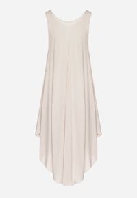 Born2be - Jasnobeżowa Rozkloszowana Sukienka z Bawełny Tesaxelle. Okazja: na spotkanie biznesowe, na co dzień. Kolor: beżowy. Materiał: bawełna. Typ sukienki: proste. Styl: elegancki, casual, biznesowy #4
