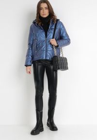 Born2be - Niebieska Kurtka Tenerin. Typ kołnierza: kaptur. Kolor: niebieski. Długość: długie #6