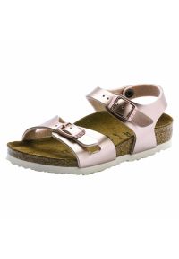 Kapcie Birkenstock Rio Damskie. Okazja: na co dzień. Kolor: biały. Materiał: syntetyk, materiał. Styl: casual #1
