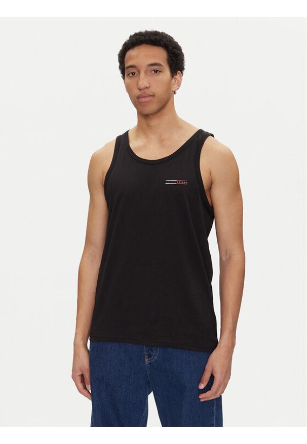Tommy Jeans Tank top Entry Graphic DM0DM20790 Czarny Slim Fit. Kolor: czarny. Materiał: bawełna