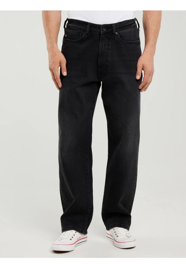 Big-Star - Jeansy męskie loose czarne Isaac Workwear 914. Okazja: na co dzień. Stan: podwyższony. Kolor: czarny. Styl: sportowy, casual