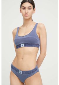 Calvin Klein figi kąpielowe kolor granatowy. Kolor: niebieski. Materiał: materiał #2