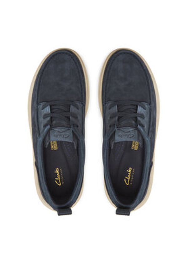 Clarks Półbuty Polden Moc 26180866 Granatowy. Kolor: niebieski. Materiał: zamsz, skóra
