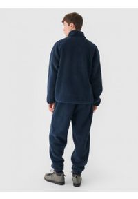 outhorn - Spodnie sherpa joggery męskie - granatowe. Kolekcja: plus size. Kolor: niebieski. Materiał: poliester, materiał, guma. Wzór: gładki #7