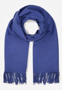 Born2be - Niebieski Szalik z Bawełną i Wiskozą Ozdobiony Frędzlami Siadortia. Okazja: na co dzień, na spotkanie biznesowe. Kolor: niebieski. Materiał: bawełna, wiskoza. Wzór: aplikacja. Styl: biznesowy, klasyczny, casual, elegancki #3