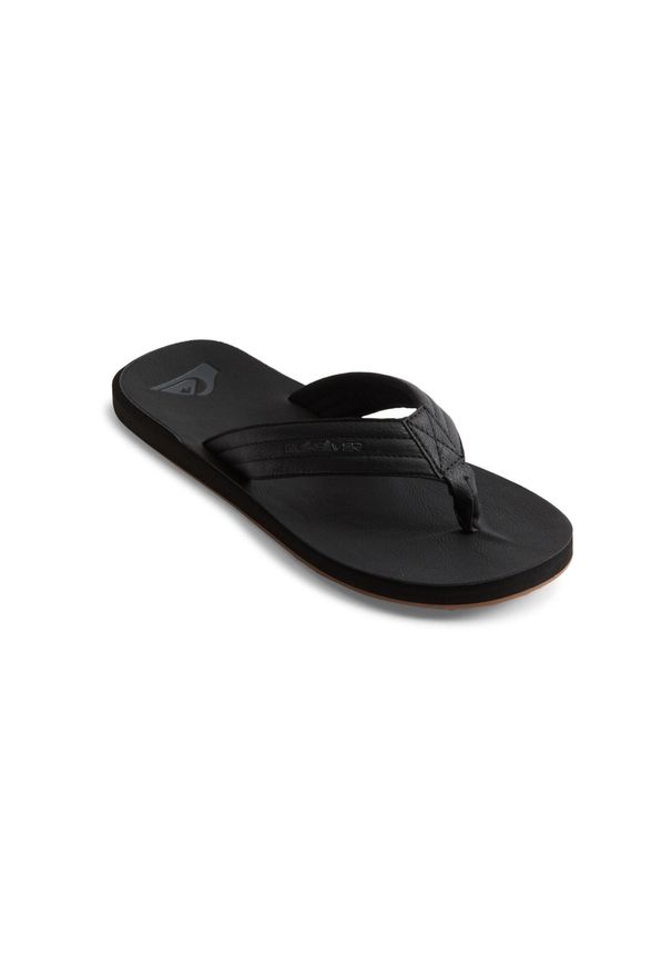 Japonki plażowe męskie Quiksilver Carver Nubuk. Okazja: na plażę. Kolor: czarny. Materiał: materiał, syntetyk, guma