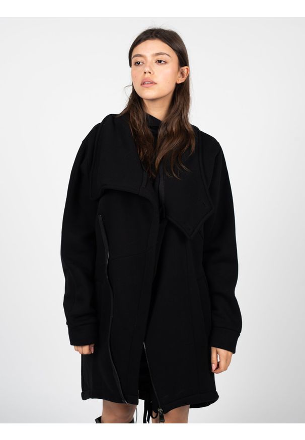 La Haine Inside Us Płaszcz "Unisex" | LM028 | Mężczyzna | Czarny. Kolor: czarny. Materiał: bawełna, poliester. Długość: długie. Wzór: jednolity. Styl: elegancki