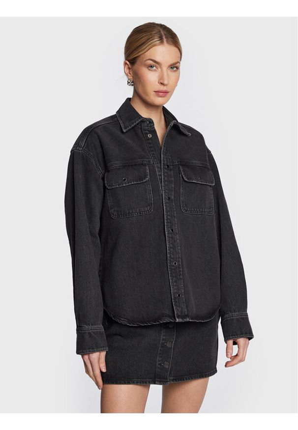 Samsoe & Samsoe - Samsøe Samsøe Kurtka jeansowa Ellen F22400111 Czarny Regular Fit. Kolor: czarny. Materiał: bawełna