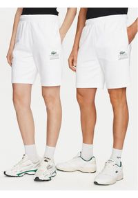 Lacoste Szorty sportowe GH1220 Biały Regular Fit. Kolor: biały. Materiał: bawełna. Styl: sportowy