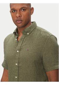 TOMMY HILFIGER - Tommy Hilfiger Koszula MW0MW35207 Zielony Regular Fit. Kolor: zielony. Materiał: len #5