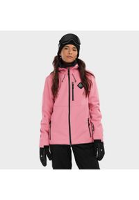 SIROKO - Kurtka snowboardowa damska W2-W Lollipop. Kolor: różowy. Materiał: softshell, materiał. Sezon: zima. Sport: snowboard #1