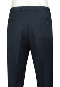 Męski, Taliowany Garnitur (Wesele, Studniówka) - Casino - Ciemny Granat. Materiał: poliester, wiskoza #6