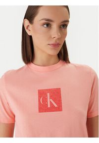 Calvin Klein Jeans T-Shirt LV047F819G Pomarańczowy Classic Fit. Kolor: pomarańczowy. Materiał: bawełna #2