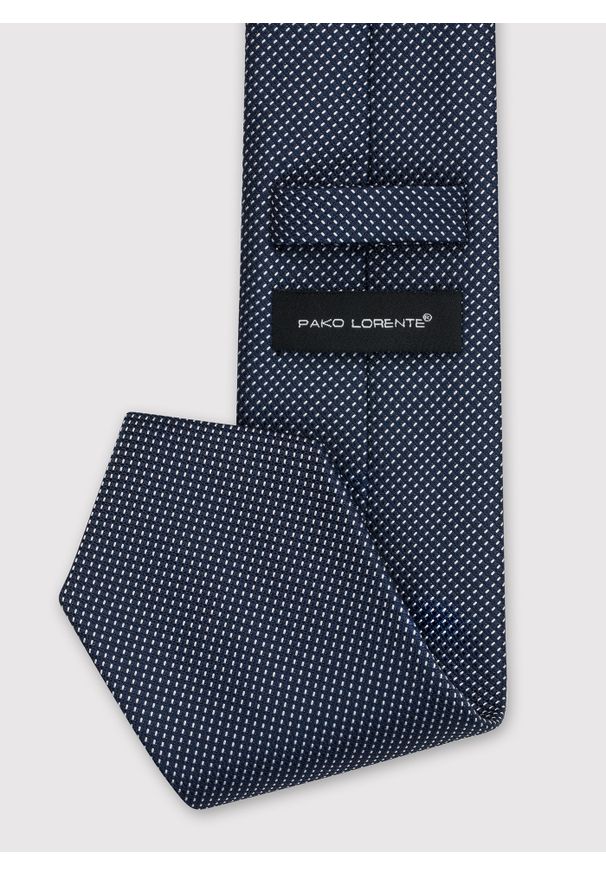 Pako Lorente - PAKO LORENTE – Krawat męski w drobny wzór w odcieniu granatowym. Kolor: niebieski. Materiał: poliester