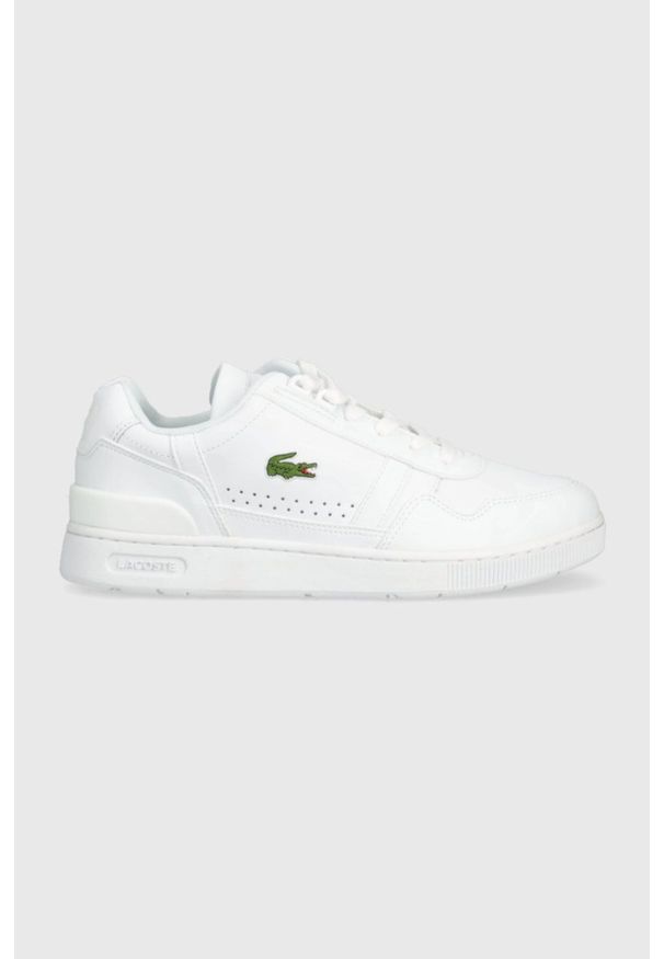 Lacoste sneakersy T-Clip kolor biały. Nosek buta: okrągły. Zapięcie: sznurówki. Kolor: biały. Materiał: guma. Sport: bieganie
