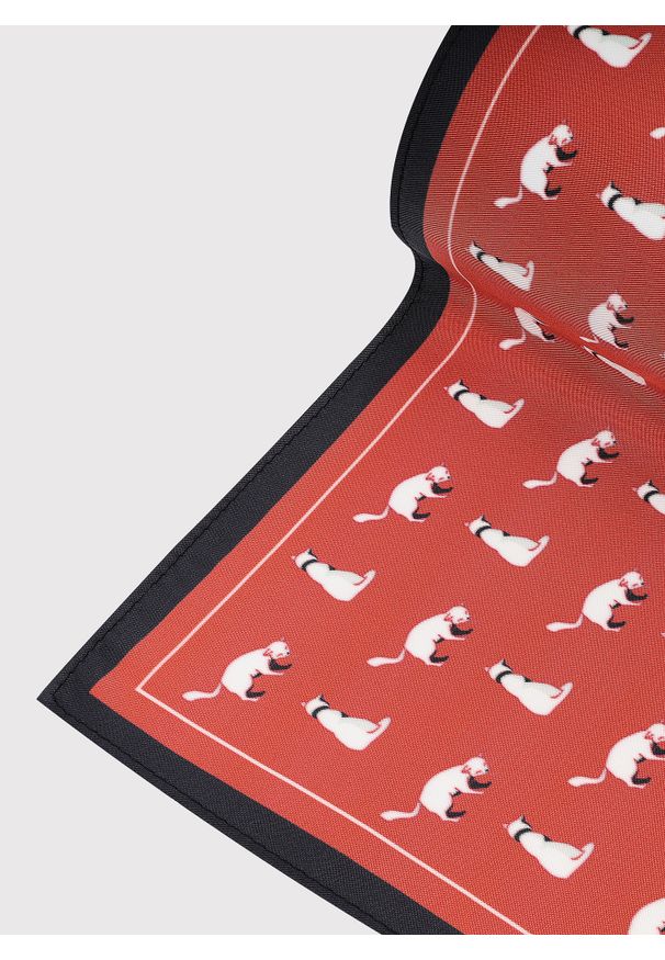 Pako Lorente - PAKO LORENTE – Czerwona poszetka w kotki. Kolor: czerwony. Materiał: poliester