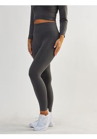 BESHAPED - Legginsy fitness damskie Beshaped Power Up! modelujące. Kolor: szary. Materiał: nylon. Sport: fitness