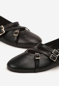 Renee - Czarne Balerinki Vices Mary Jane z Wkładką ze Skóry Naturalnej Rilomia. Okazja: na co dzień. Zapięcie: pasek. Kolor: czarny. Materiał: skóra. Styl: casual, elegancki #4