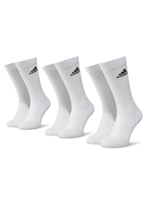 Adidas - adidas Zestaw 3 par wysokich skarpet unisex Cush Crw 3PP DZ9356 Biały. Kolor: biały. Materiał: materiał